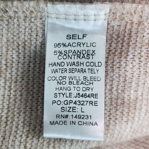 Kori Tan Draped Oversized Sweater Size Large Heather Brown Short Sleeve Sweater - Picture 8 of 9